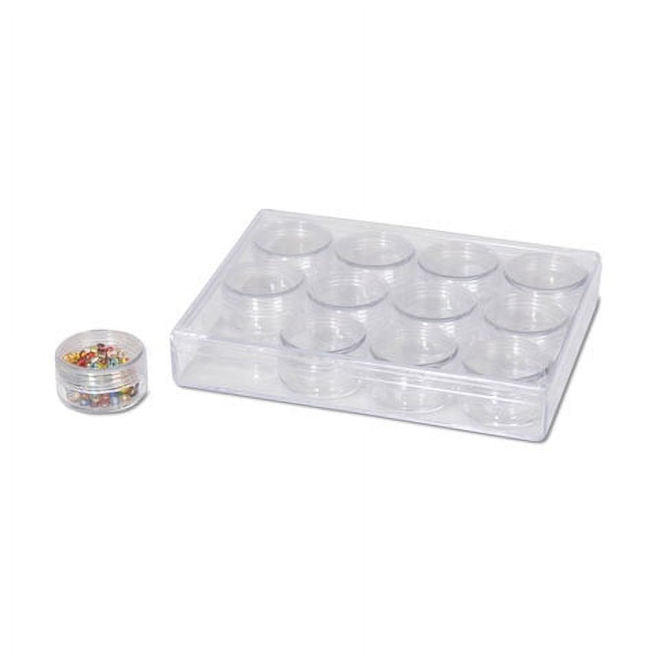 Darice Clear Small Bead Containers, 6.3 x 4.8 Inches, 12